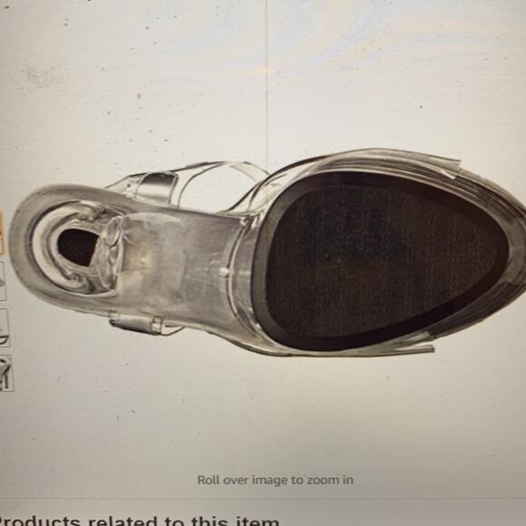 ELLIE CLEAR 2” LUCITE PLATFORM OPEN TOES EXOTIC DANCER 6” HIGH HEELS Size 10M - Picture 14 of 14